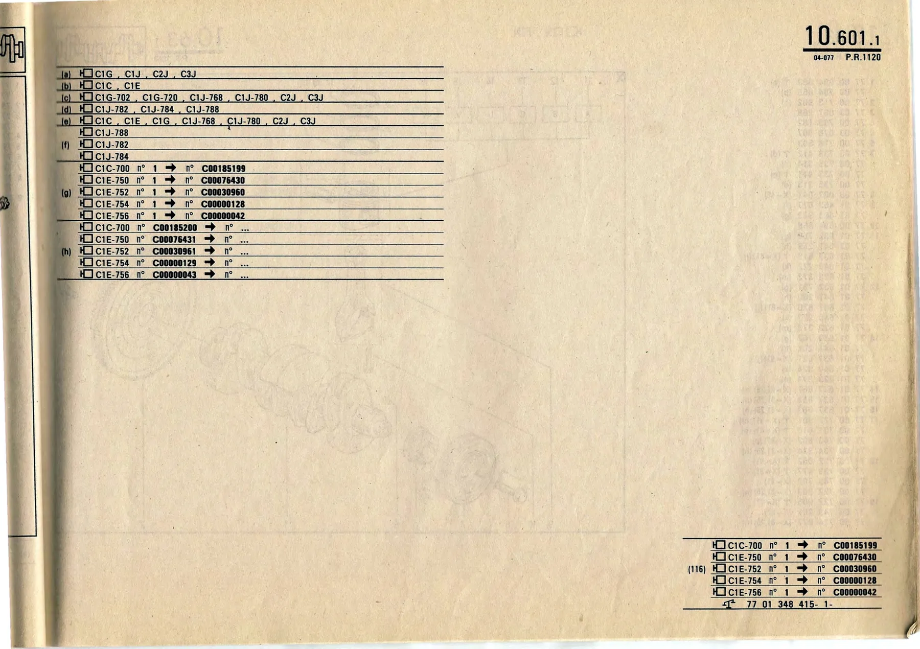Parts catalogue page 10.60