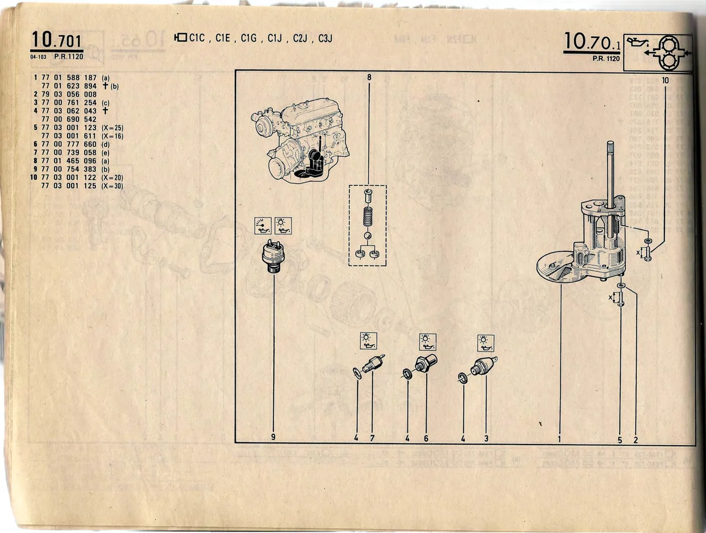 Parts catalogue page 10.70