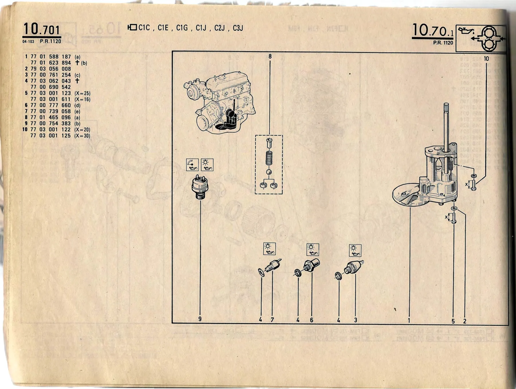 Parts catalogue page 10.70
