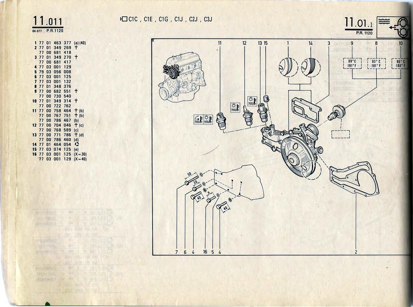Parts catalogue page 11.01