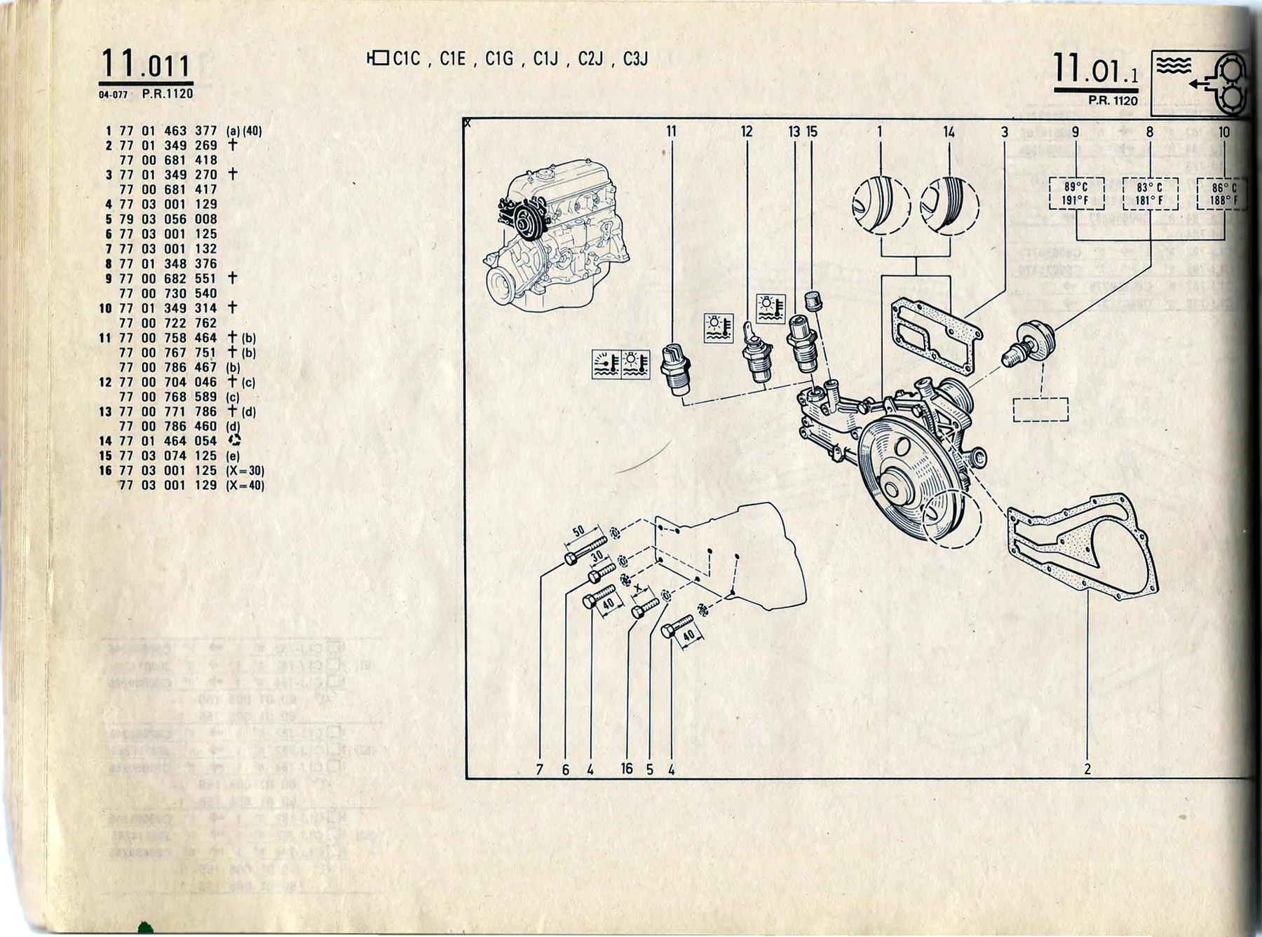 Parts catalogue page 11.01