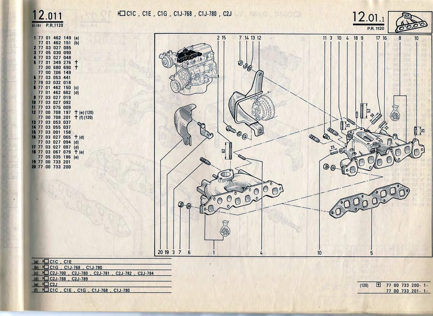Parts catalogue page 12.01