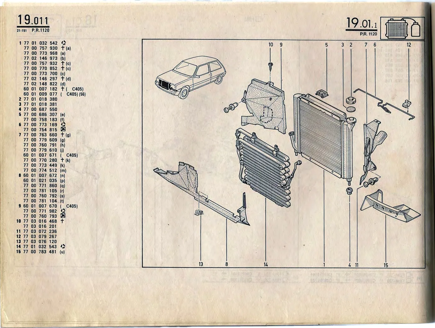 Parts catalogue page 19.01