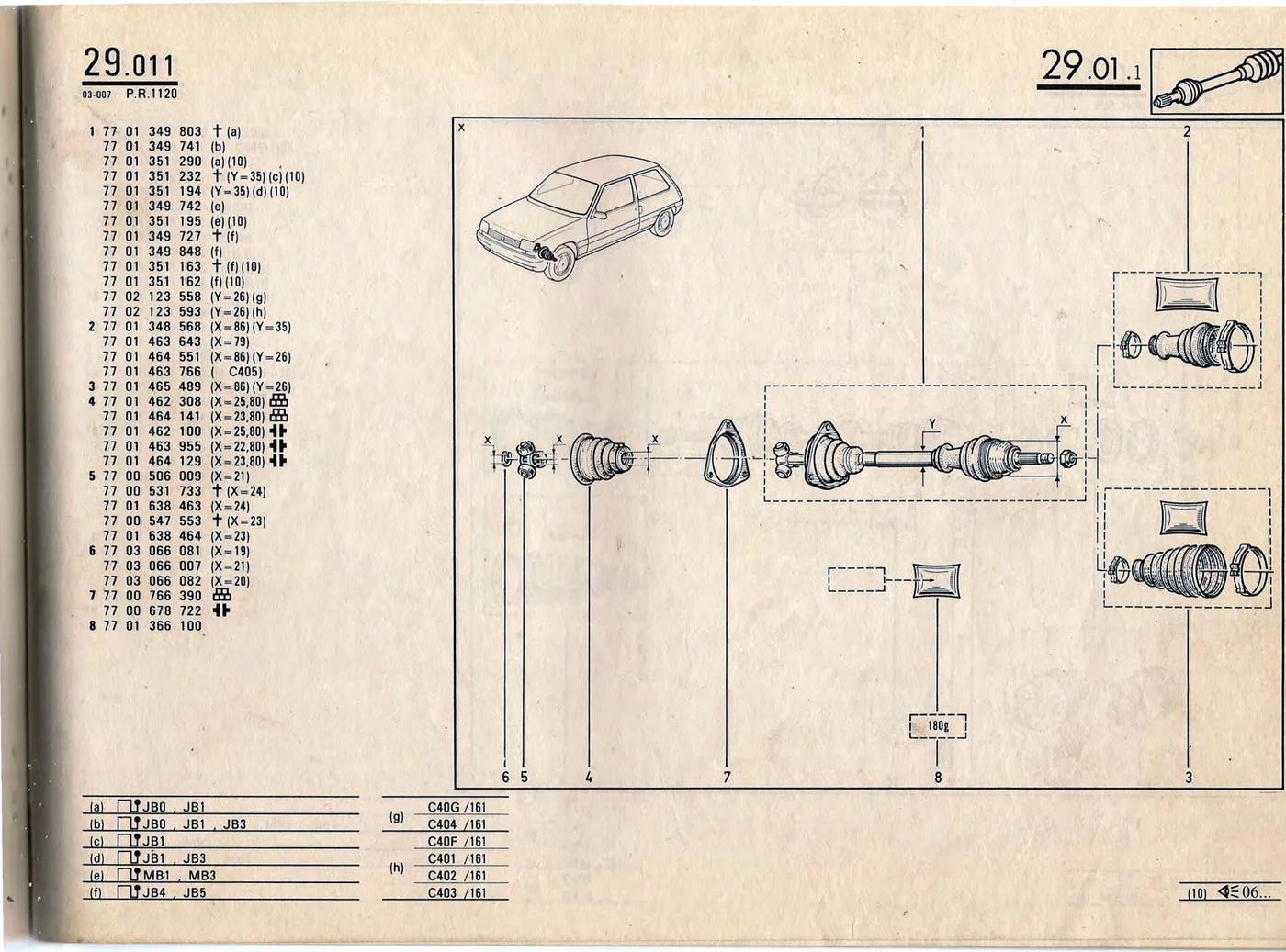 Parts catalogue page 29.01