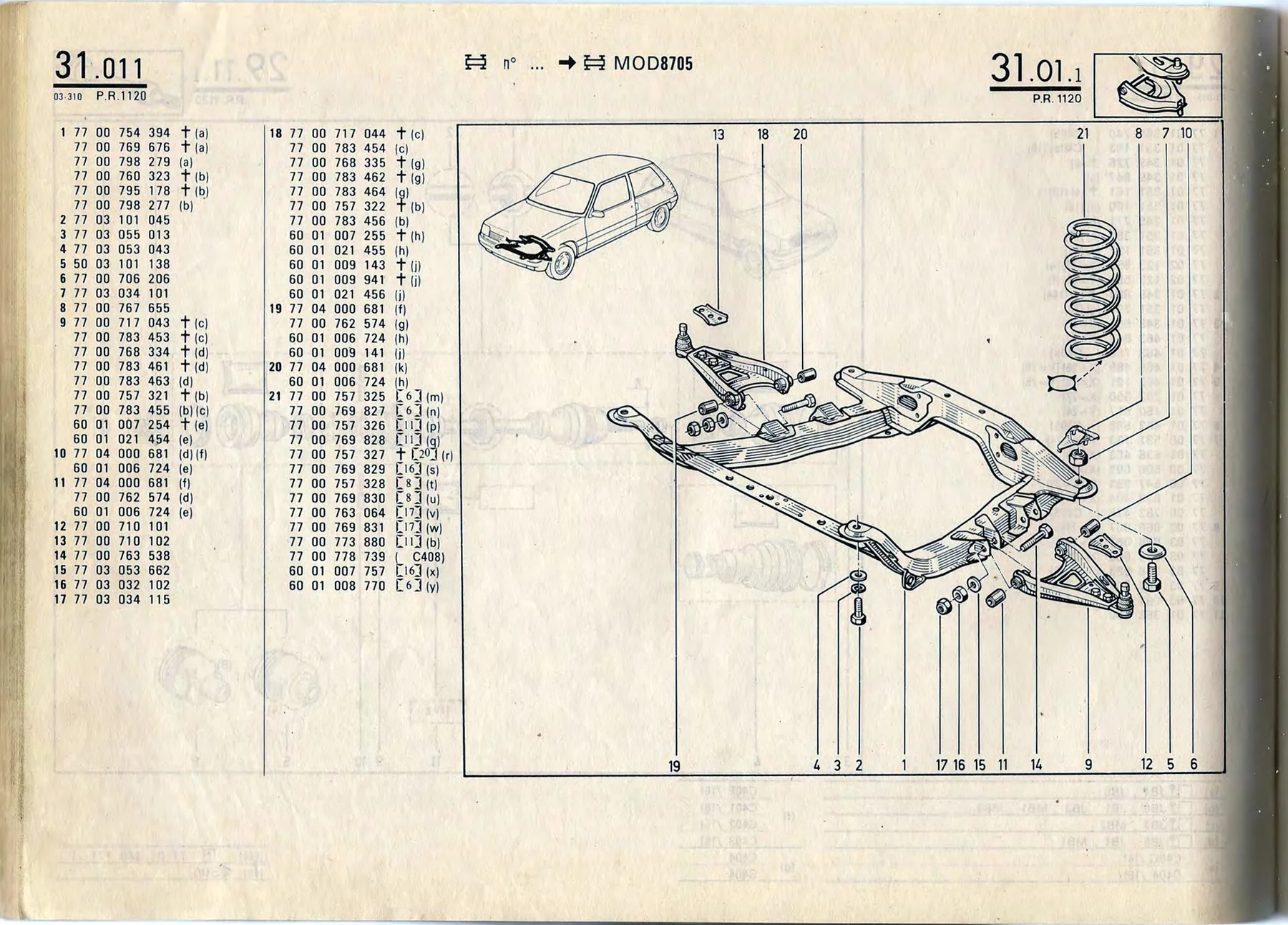 Parts catalogue page 31.01