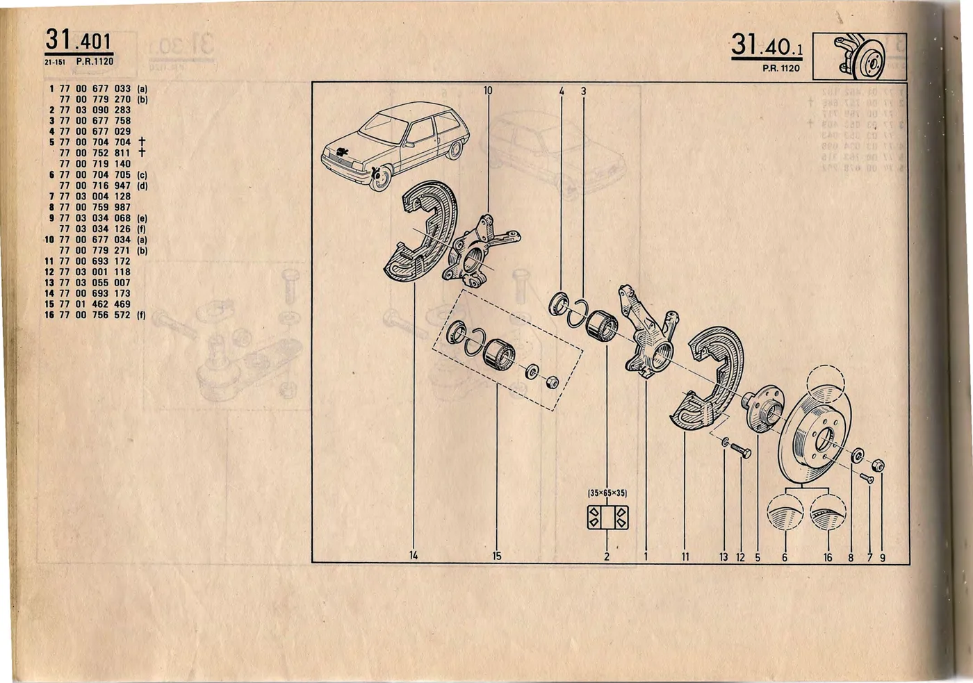 Parts catalogue page 31.40