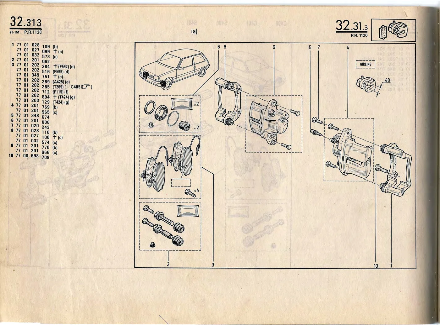 Parts catalogue page 32.31