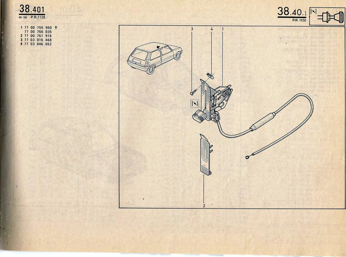 Parts catalogue page 38.40